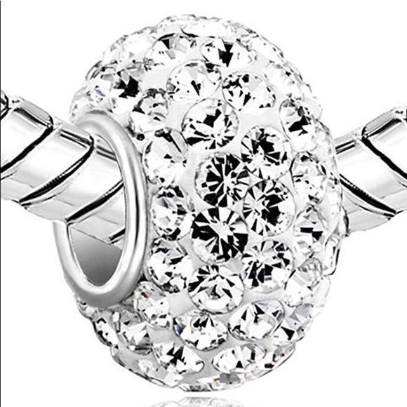 3 white crystal beads - for Pandora bracelets - Picture 4 of 6